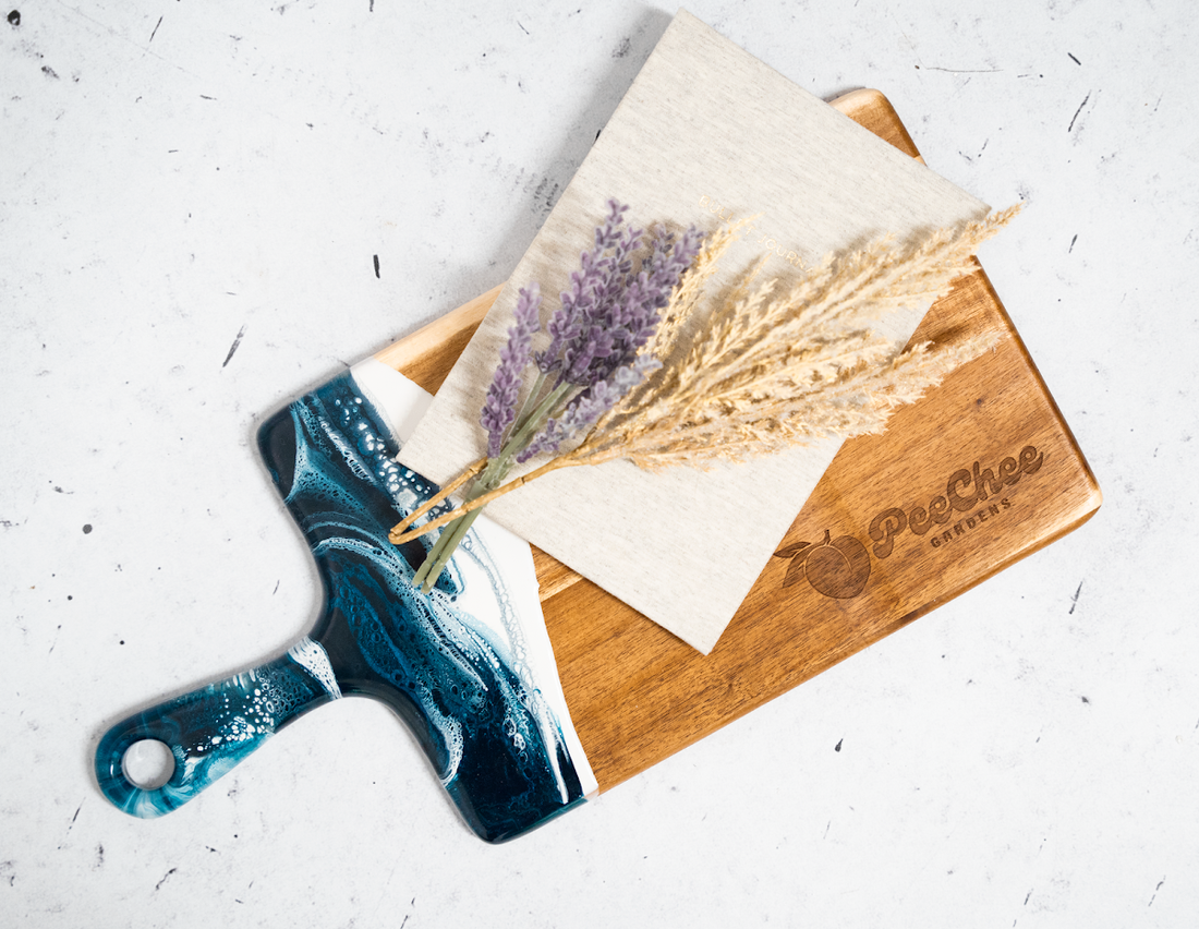 large navy resin cheese board