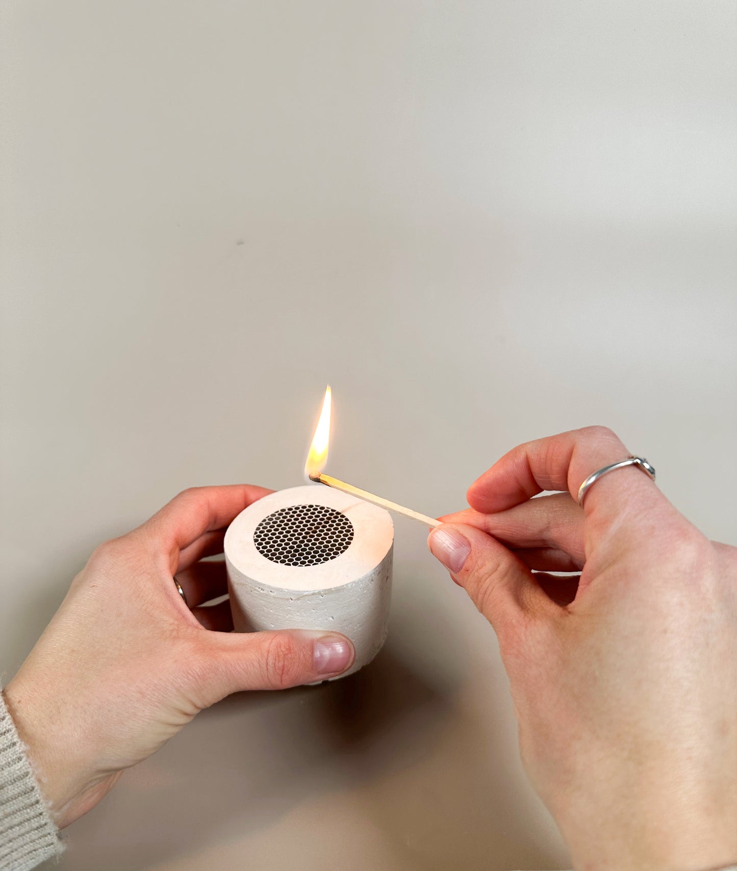Travertine and Lava Rock Mini Vessel