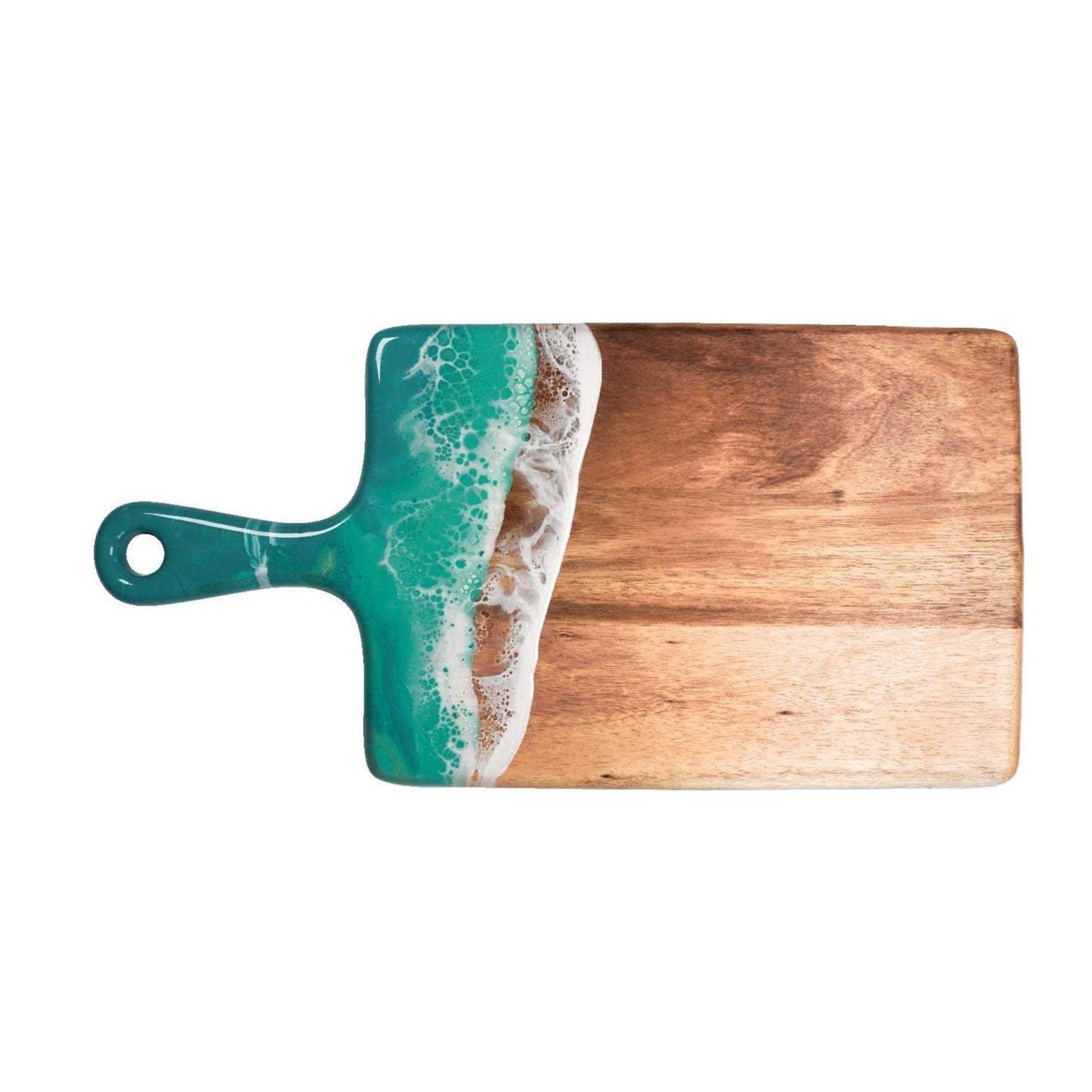 medium acacia cheese board accented with resin