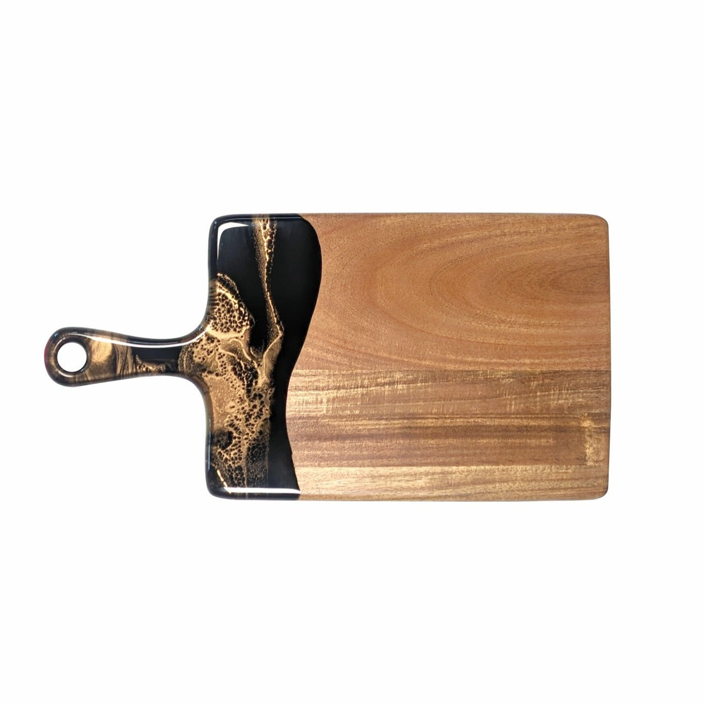 medium acacia cheese board accented with resin