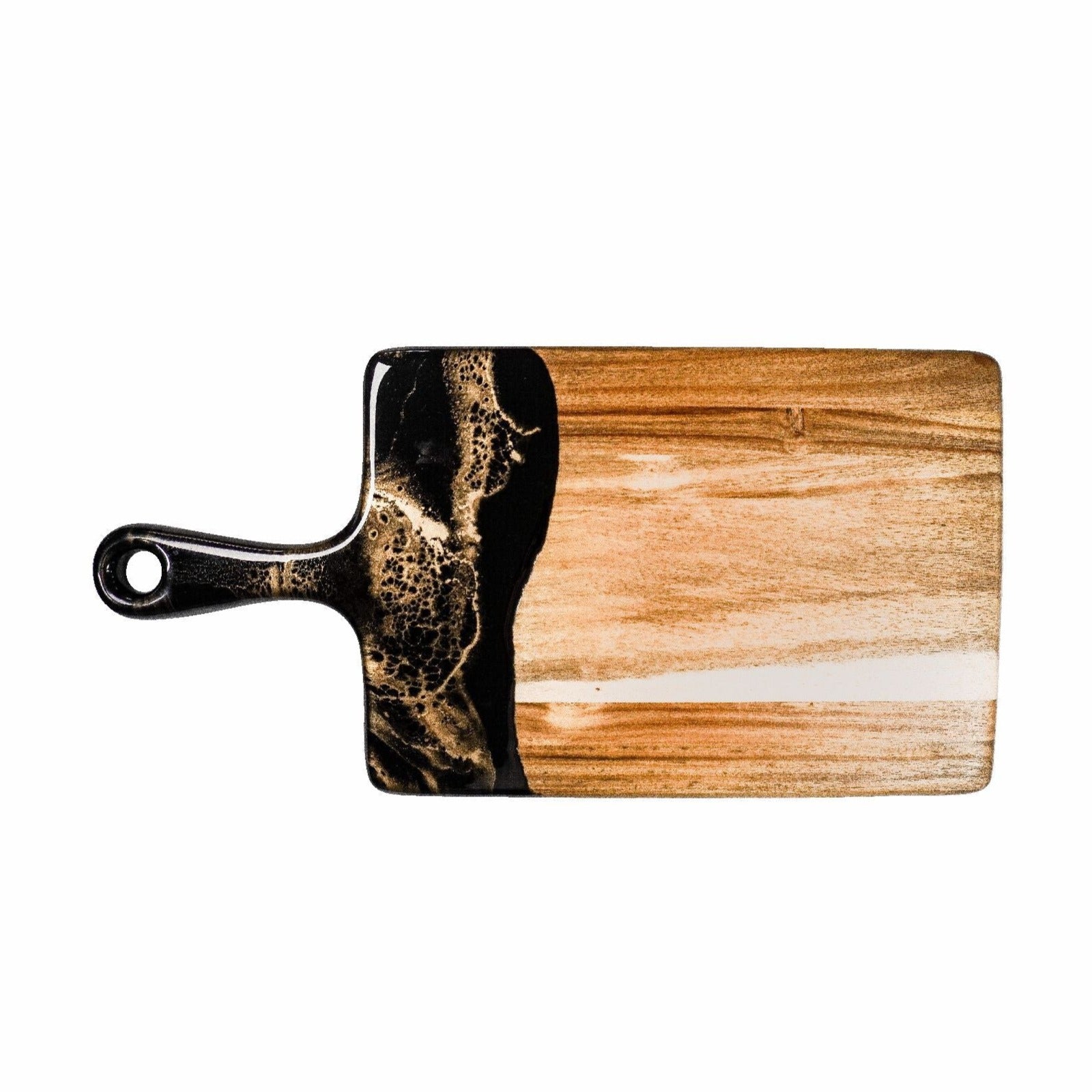 medium acacia cheese board accented with resin