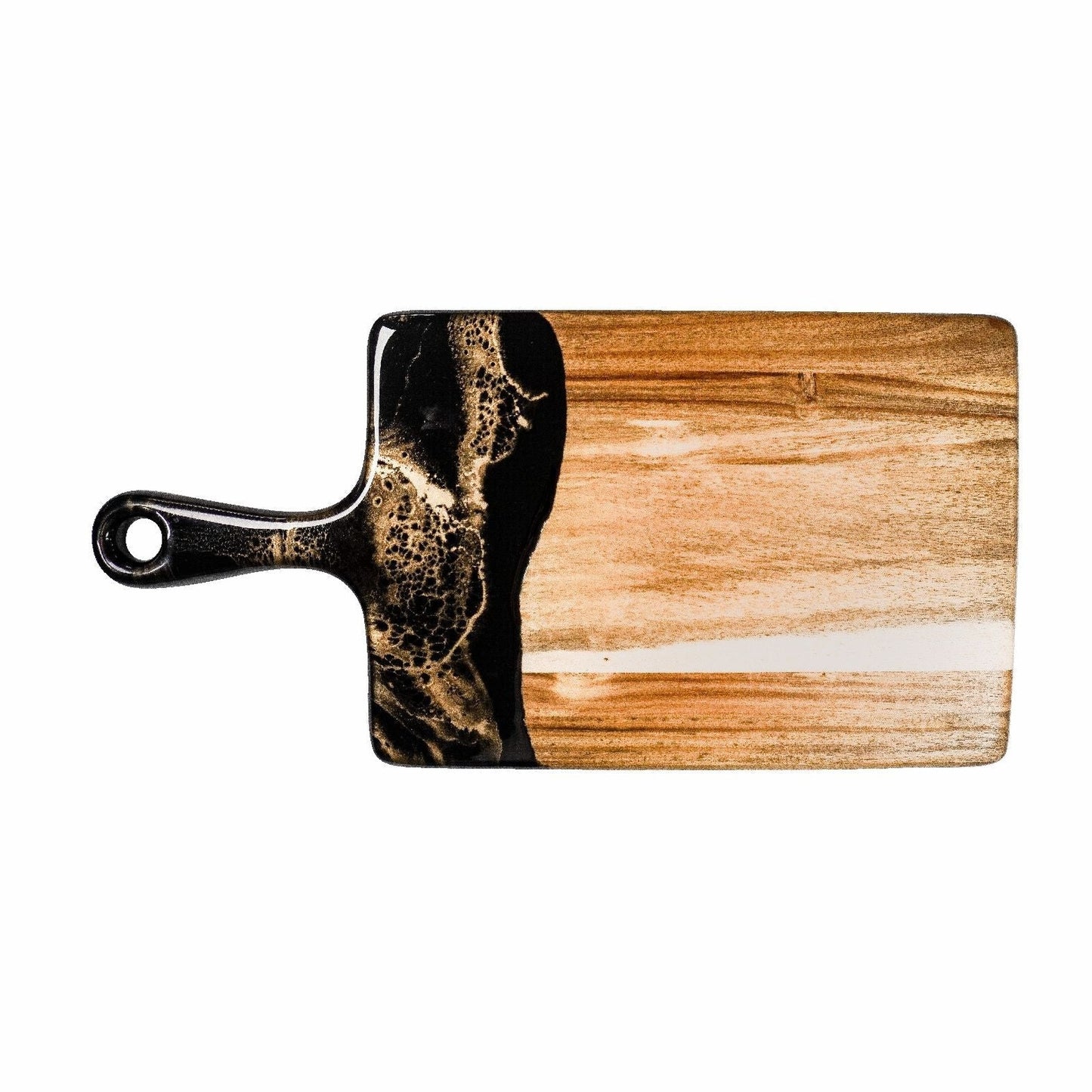 medium acacia cheese board accented with resin