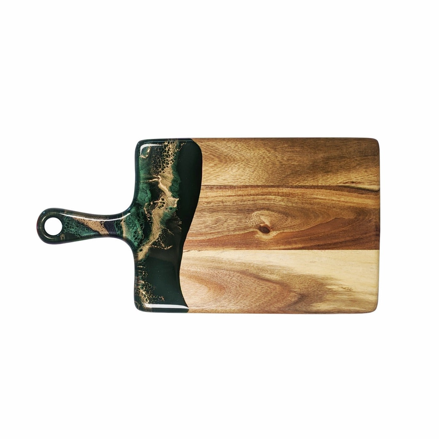 medium acacia cheese board accented with resin