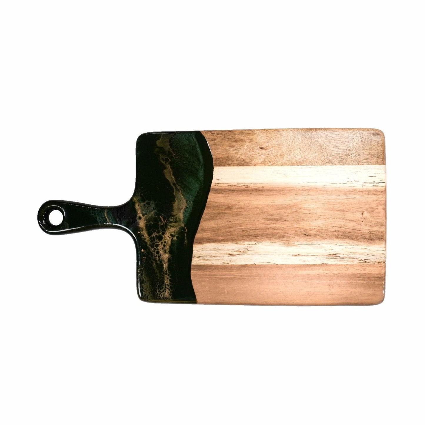 medium acacia cheese board accented with resin