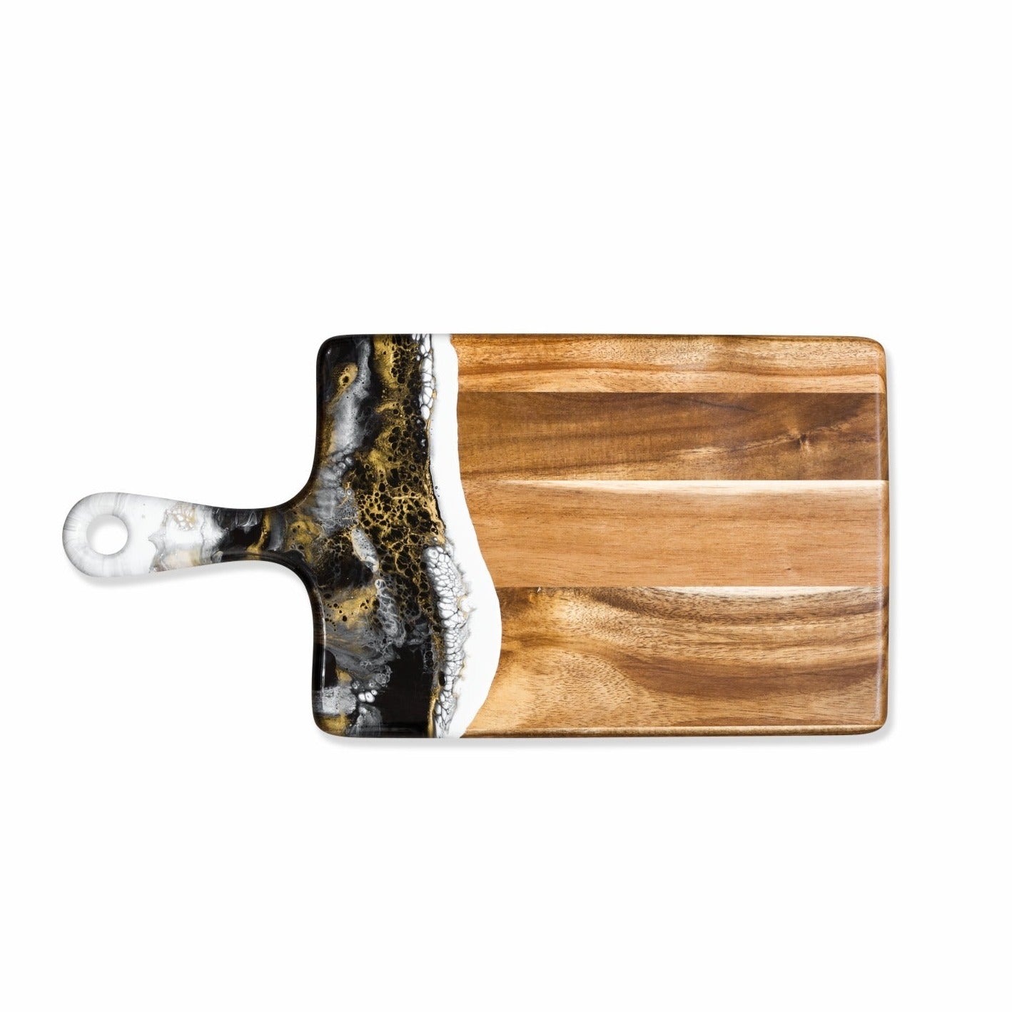 medium acacia cheese board accented with resin