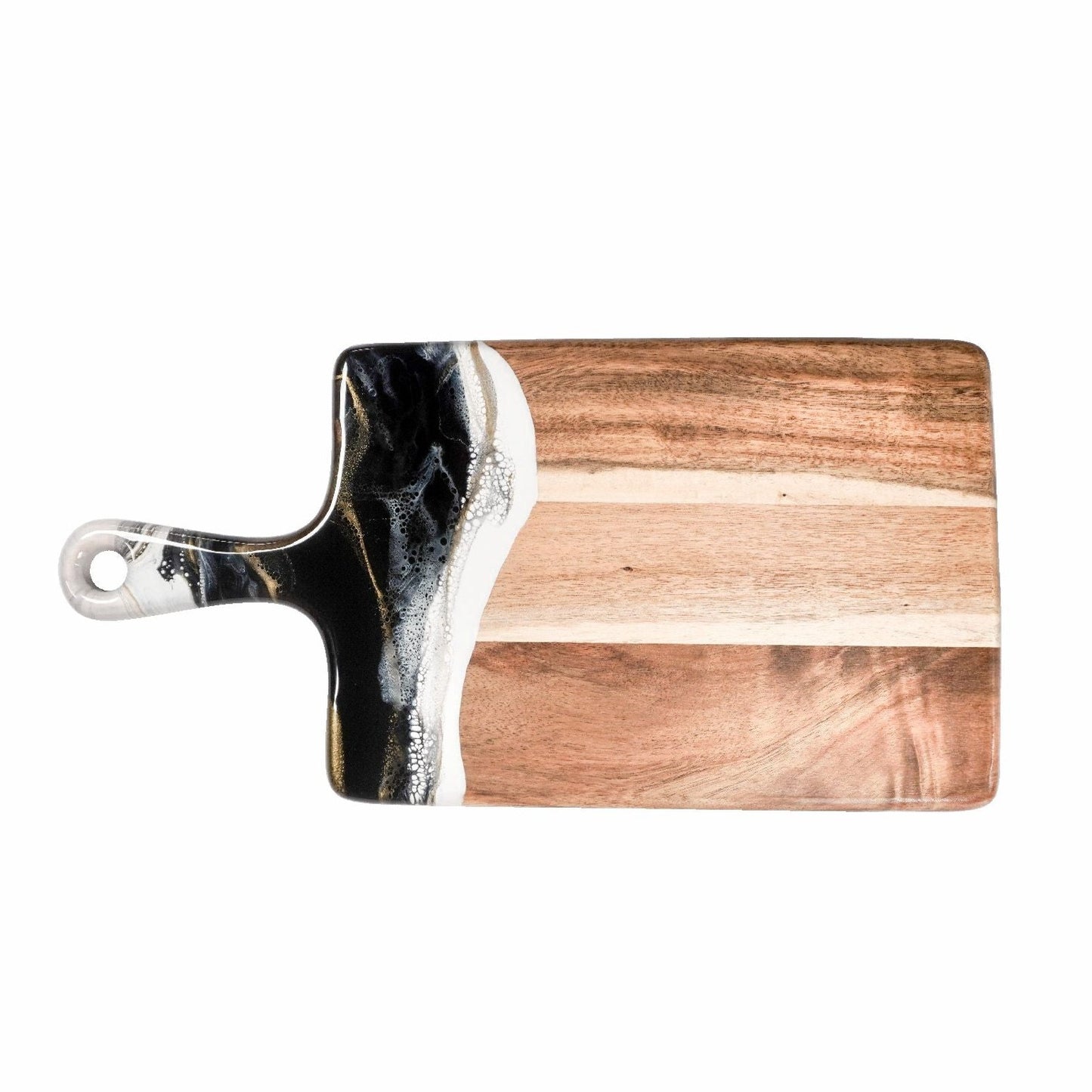 medium acacia cheese board accented with resin