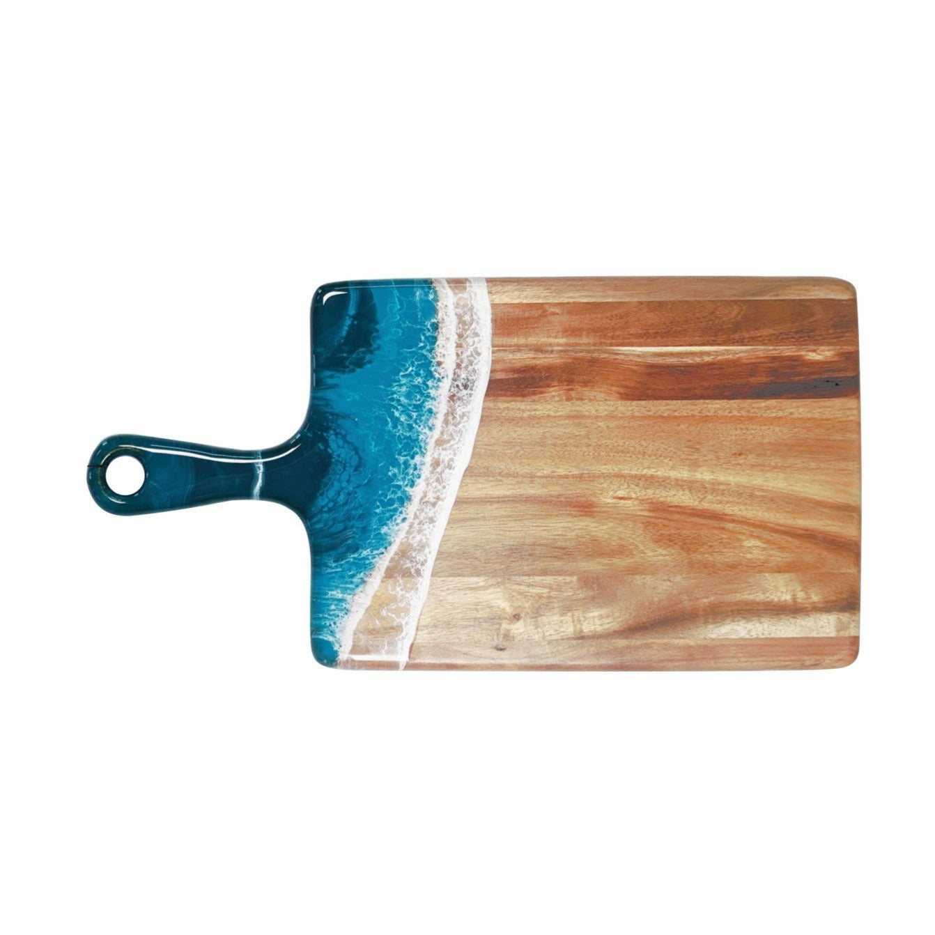 medium acacia cheese board accented with resin