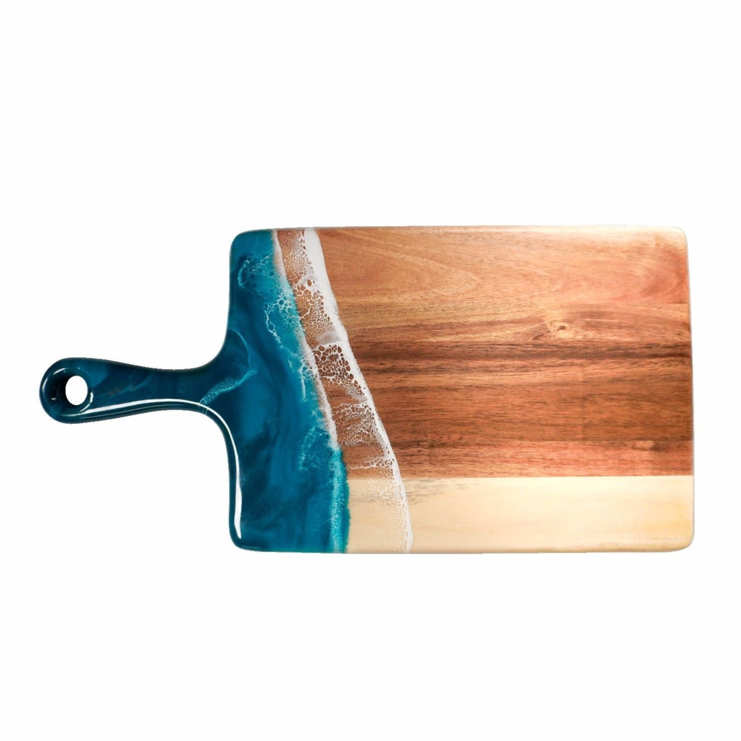 medium acacia cheese board accented with resin