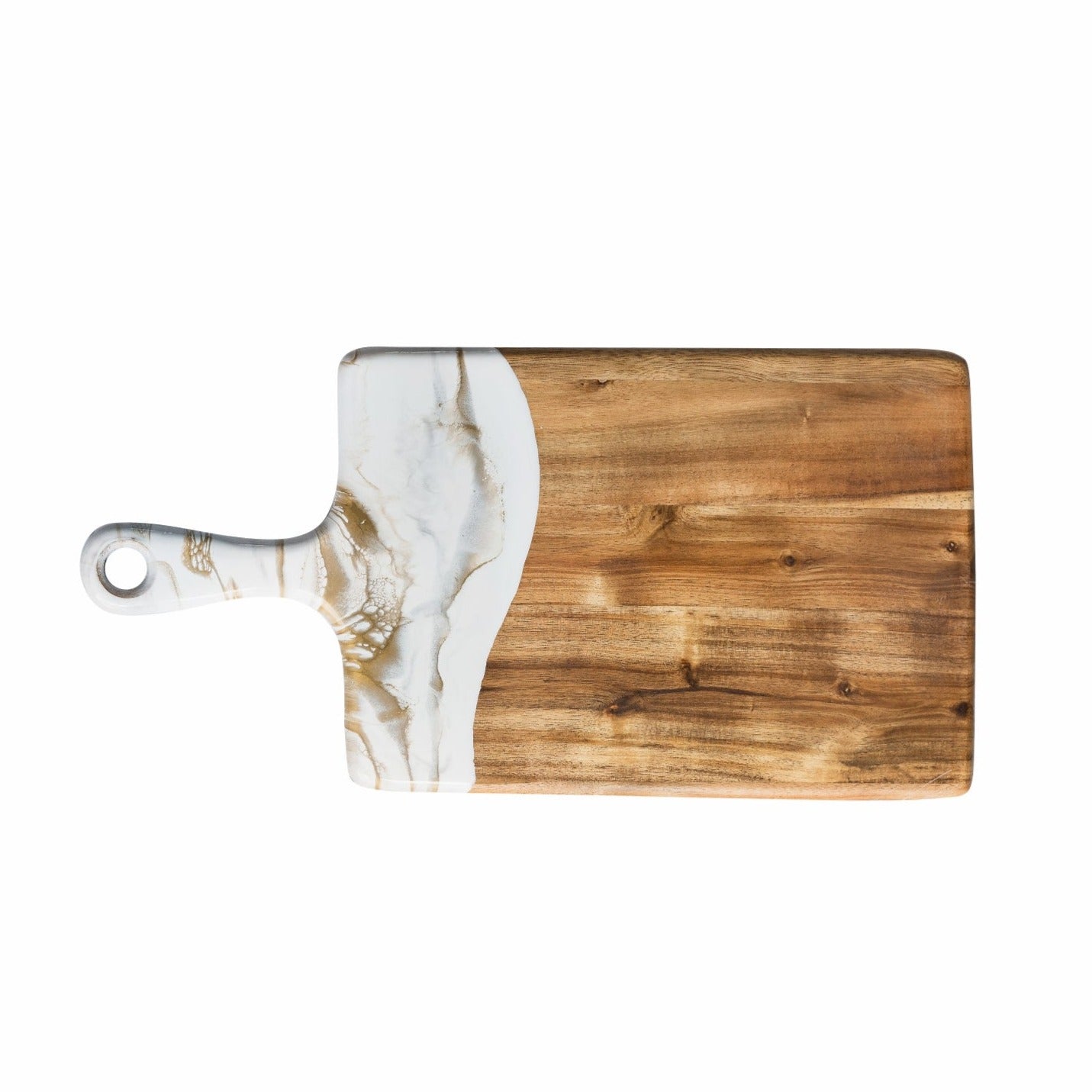 medium acacia cheese board accented with resin