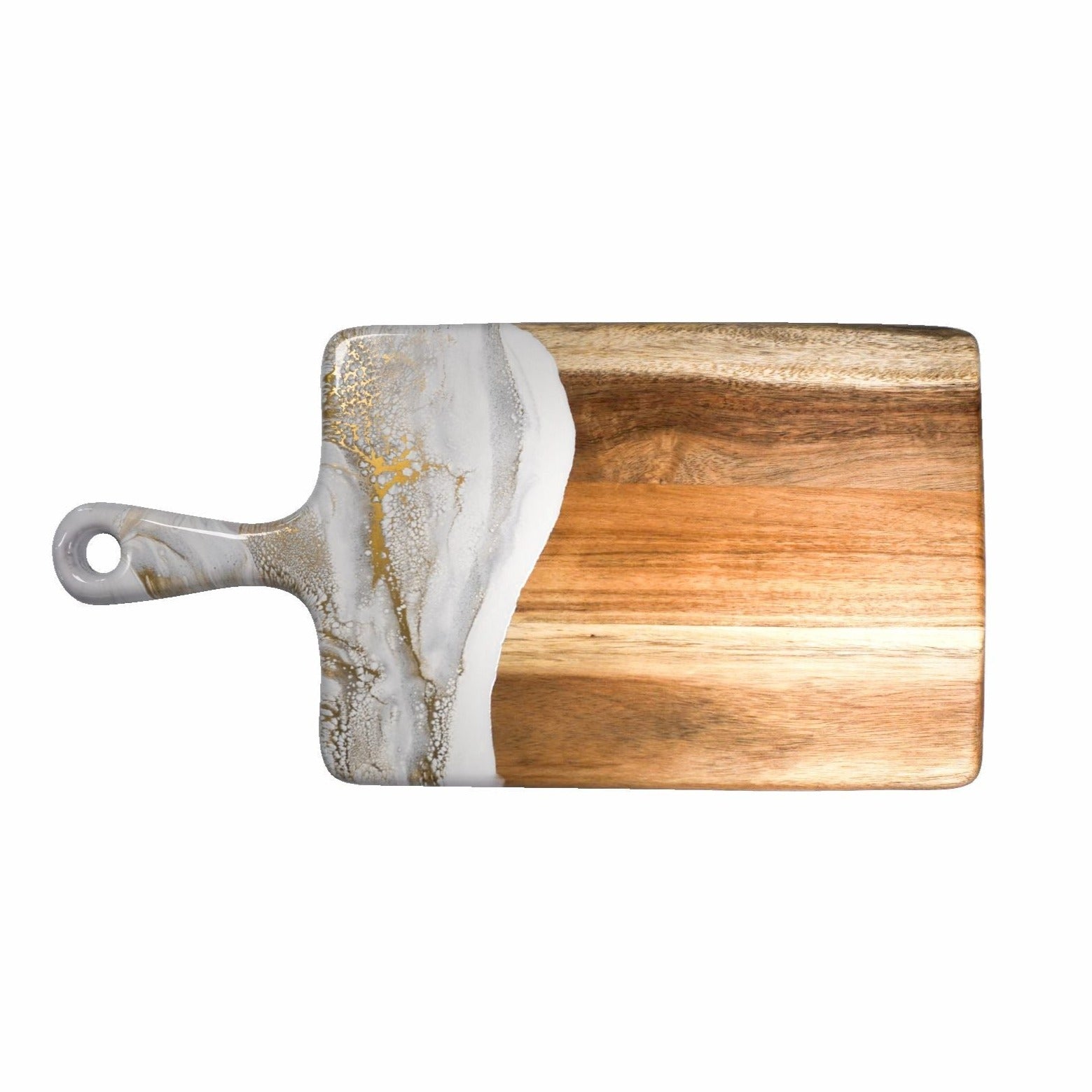 medium acacia cheese board accented with resin