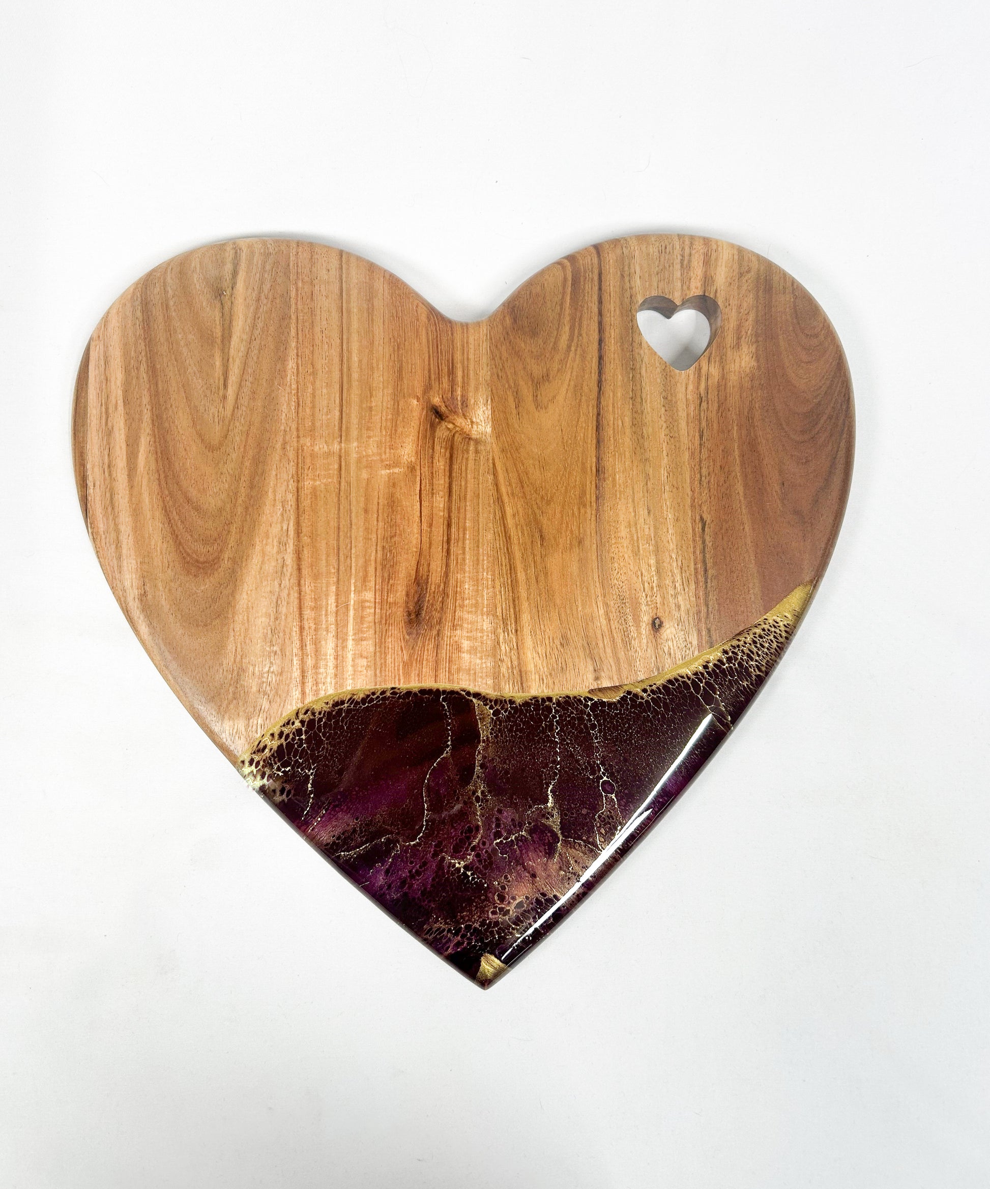 heart board for valentines day accented with resin
