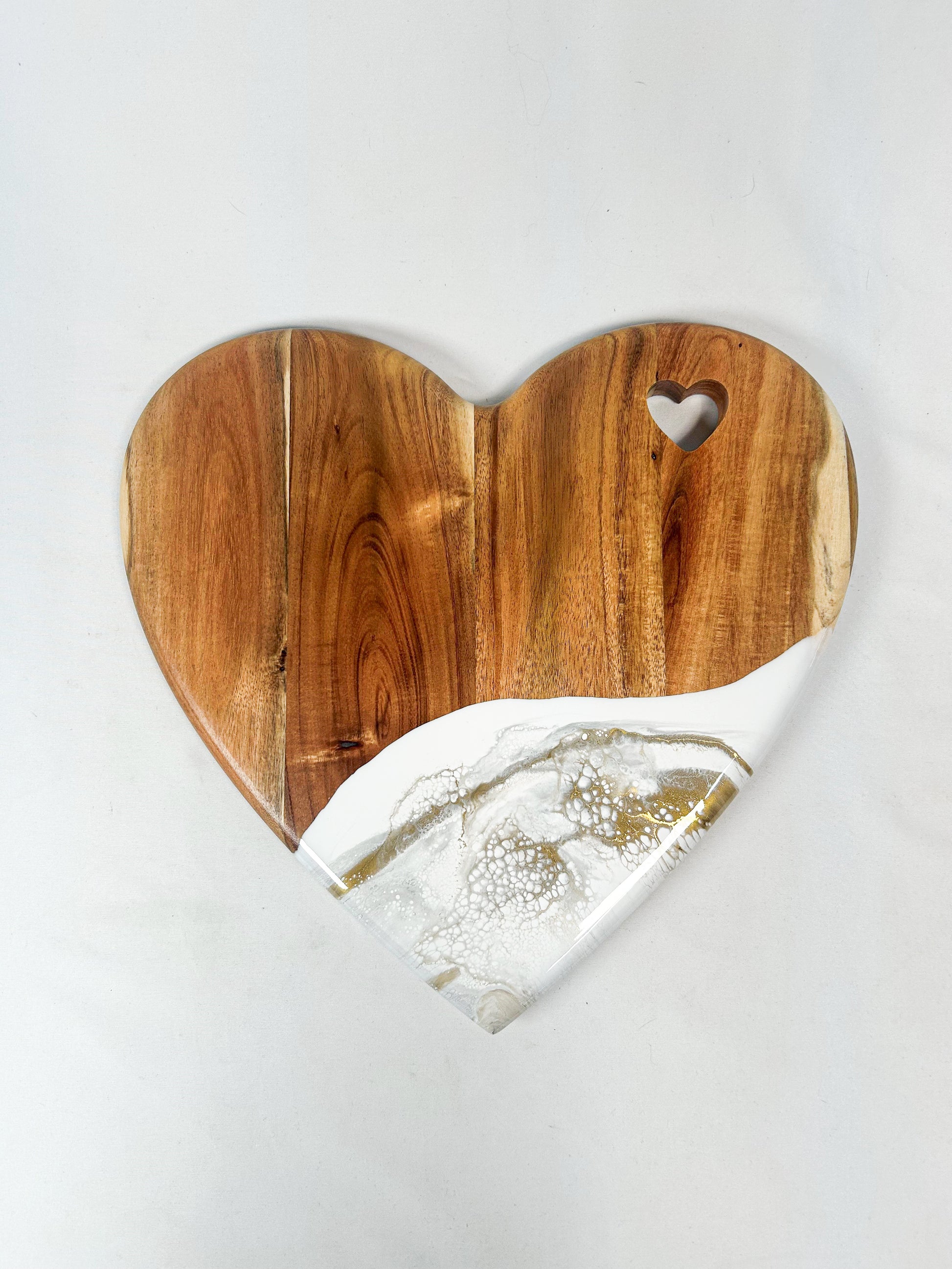 heart board for valentines day accented with resin