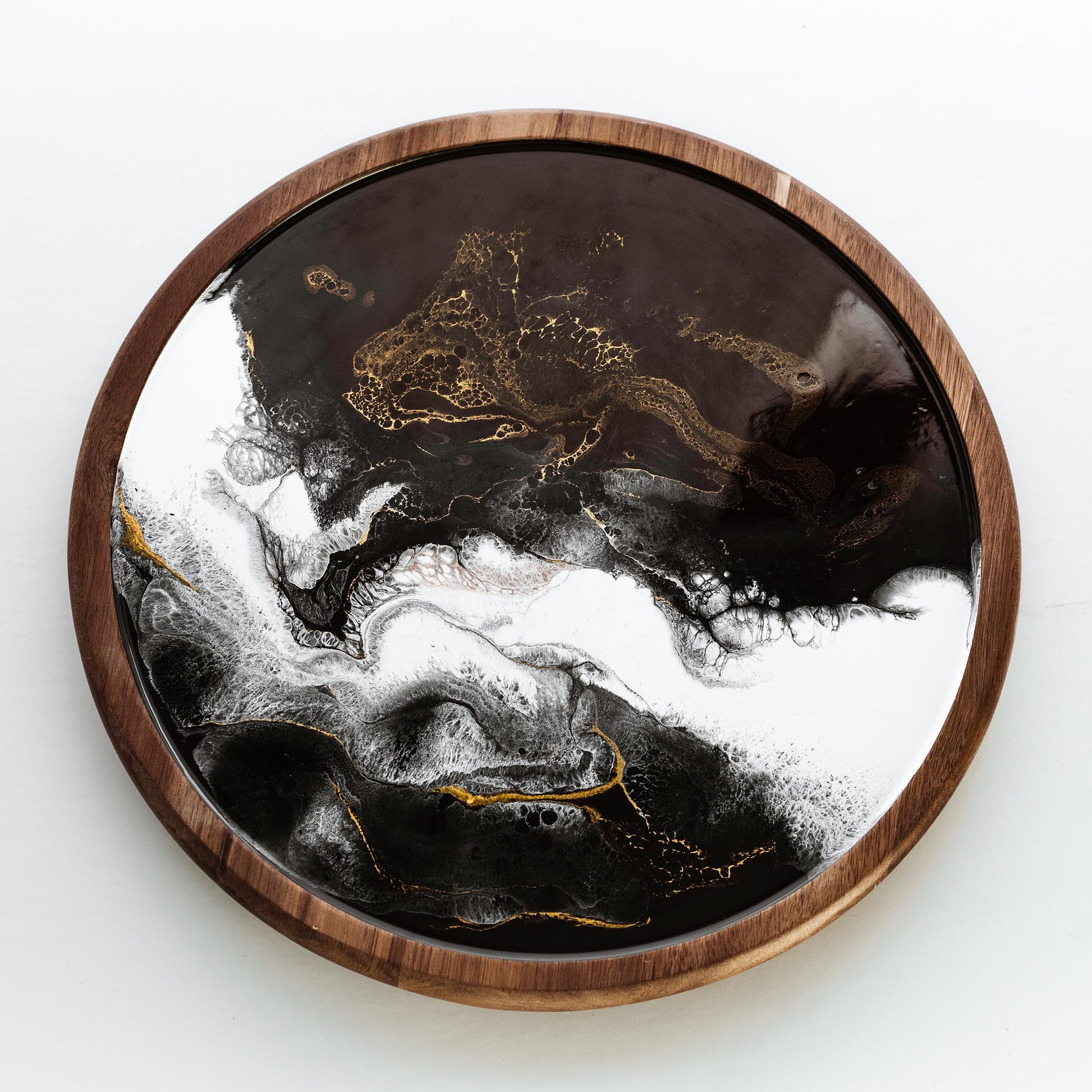 discontinued serving tray accented with resin