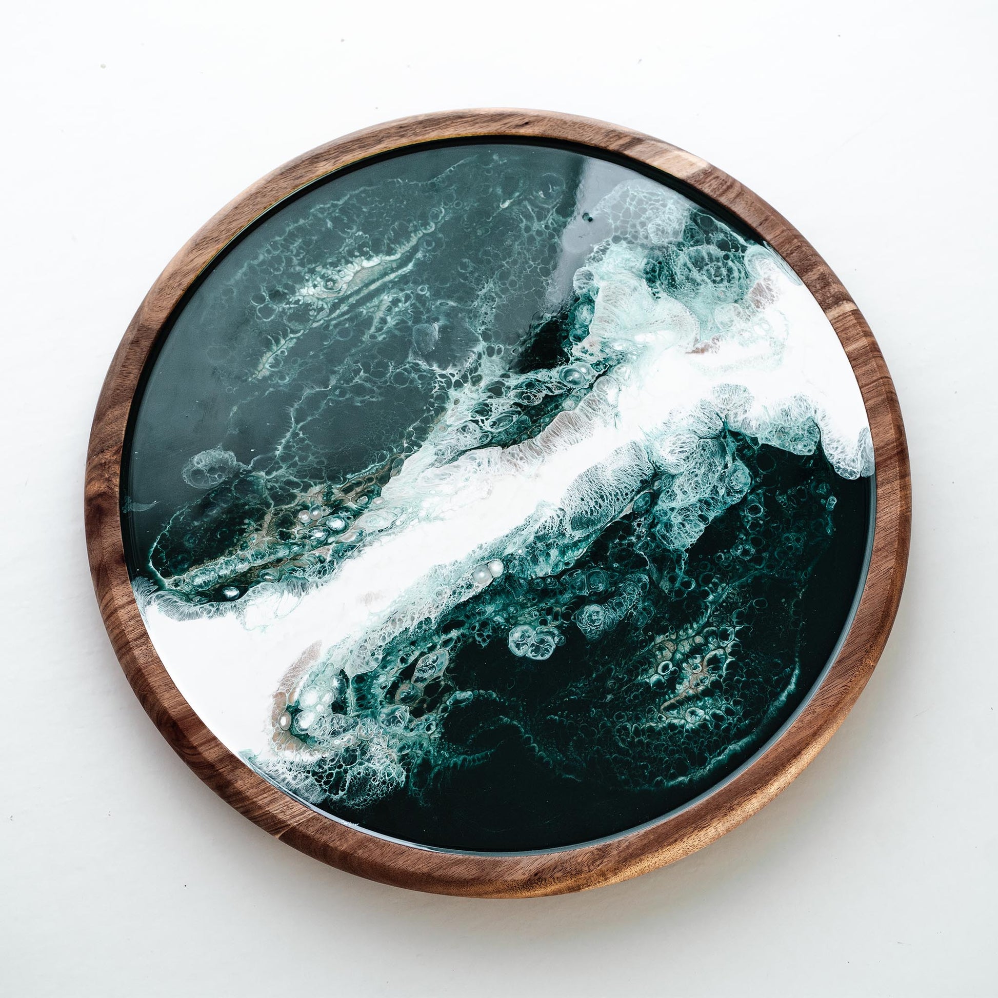 discontinued serving tray accented with resin