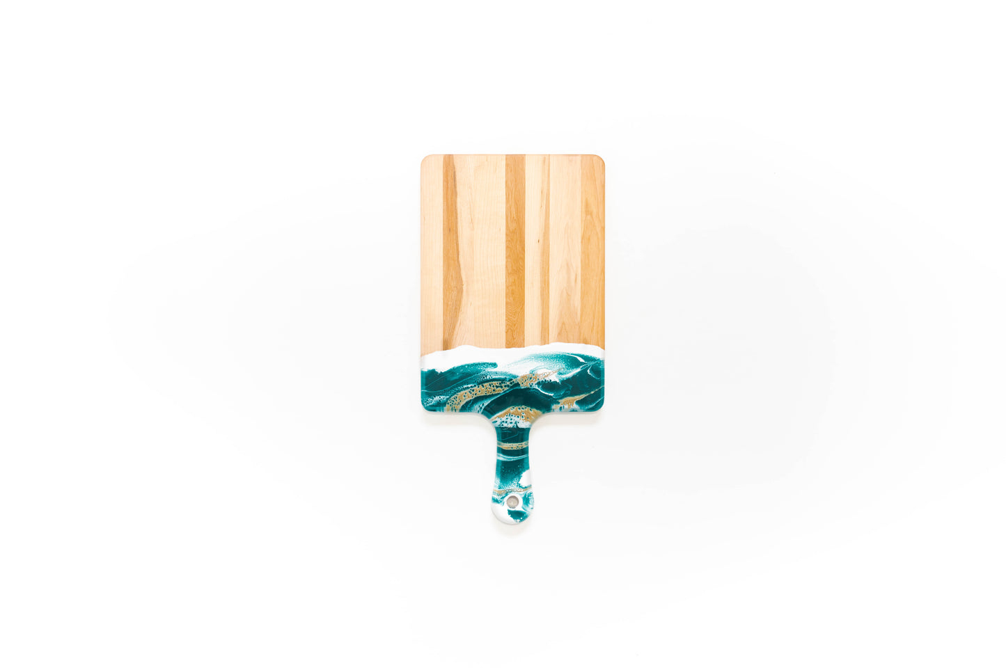 discountinued maple charcuterie board accented with resin