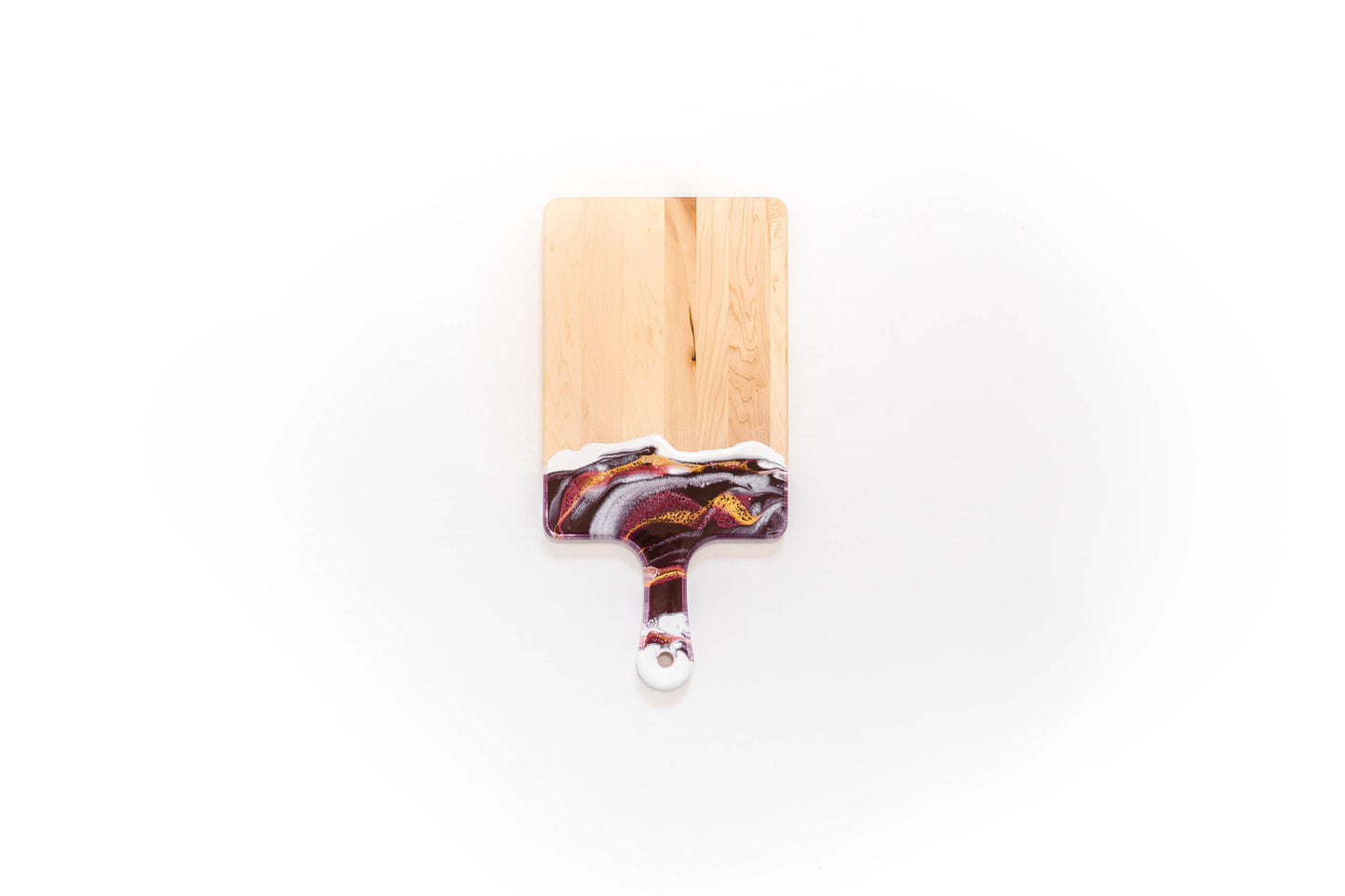 discountinued maple charcuterie board accented with resin