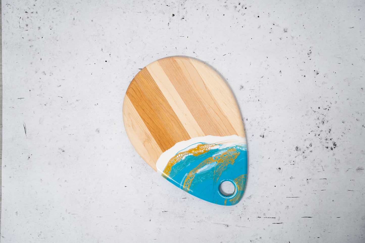 discountinued maple charcuterie board accented with resin
