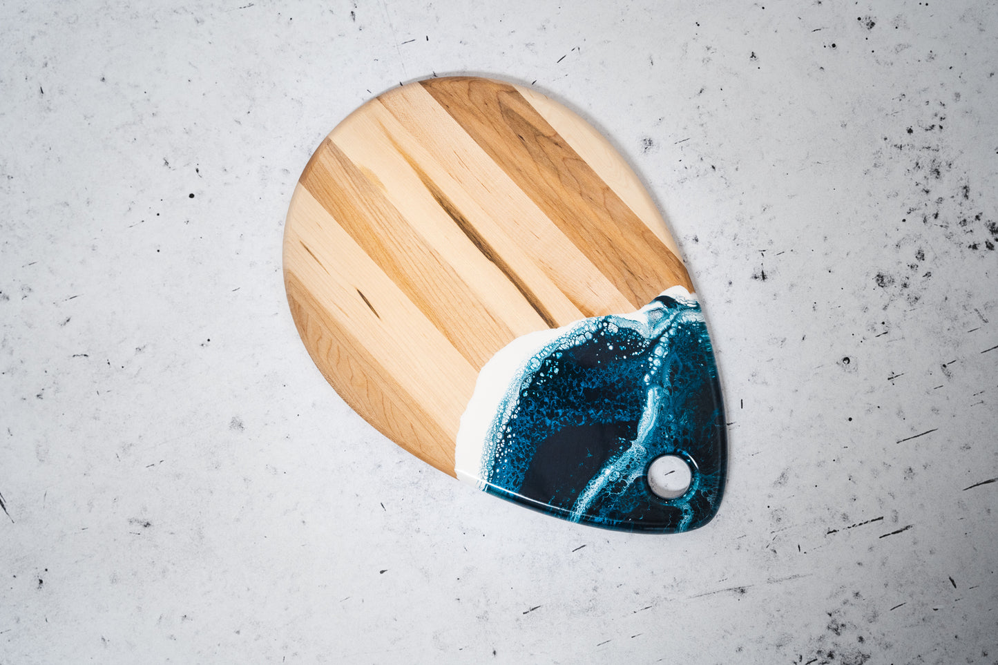 discountinued maple charcuterie board accented with resin