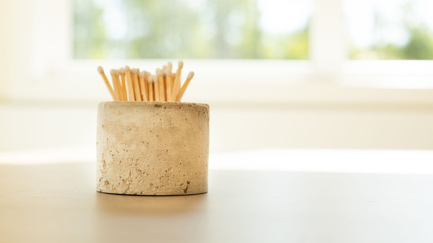 Travertine and Lava Rock Mini Vessel