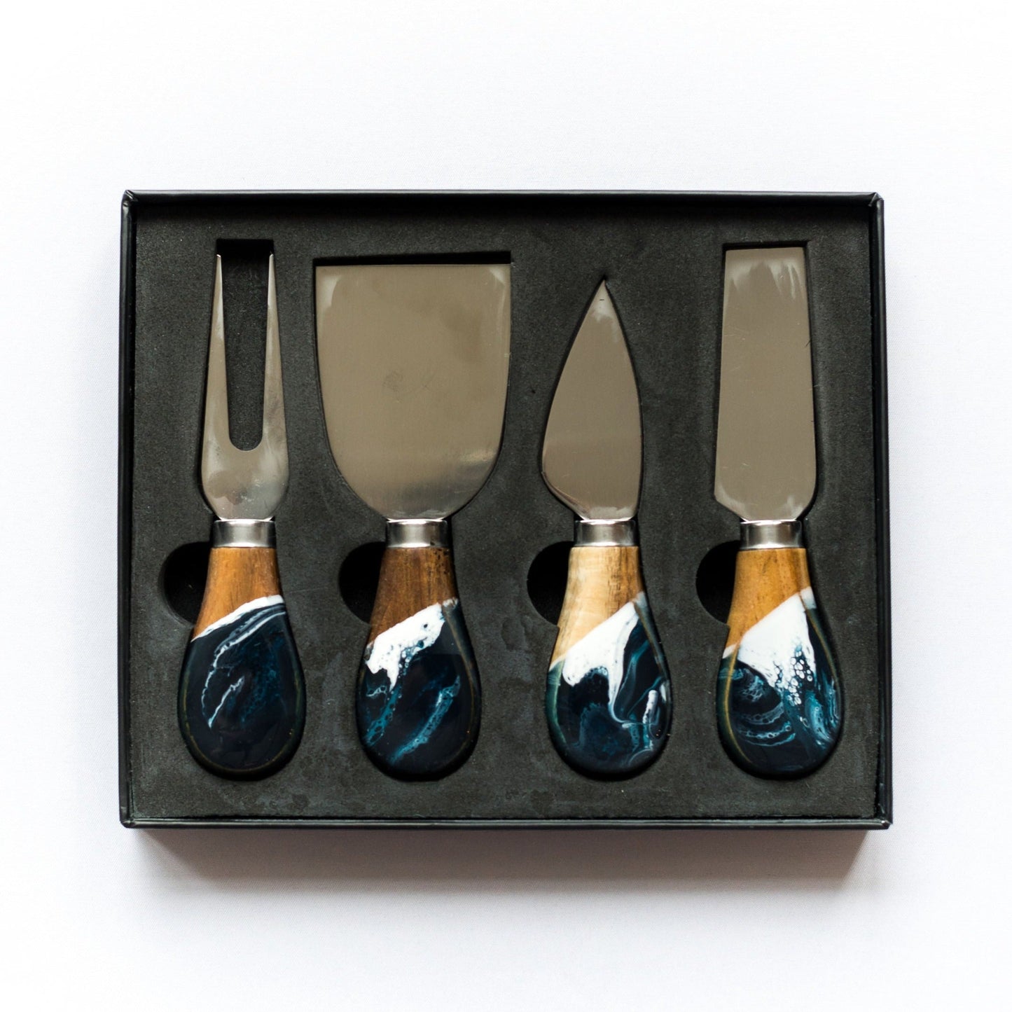 knife set set of 4 accented with resin