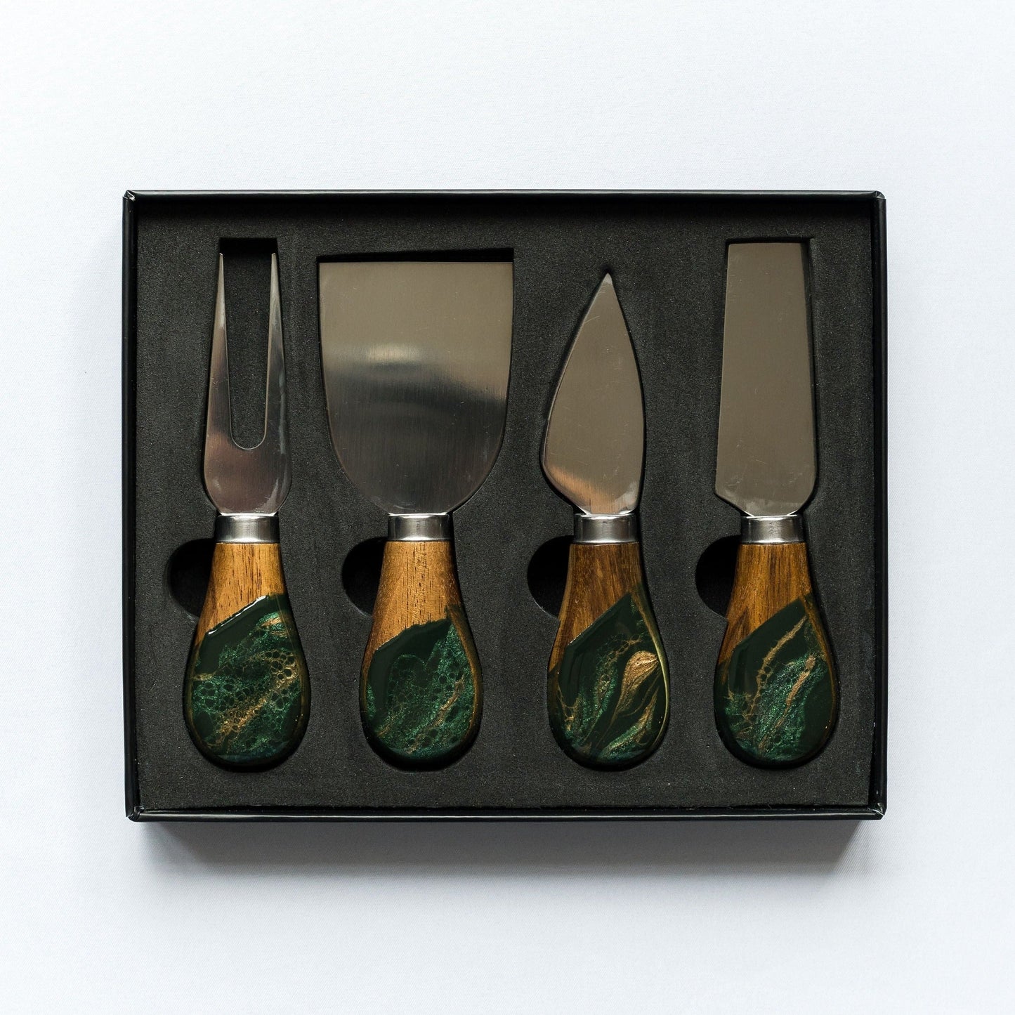 knife set set of 4 accented with resin