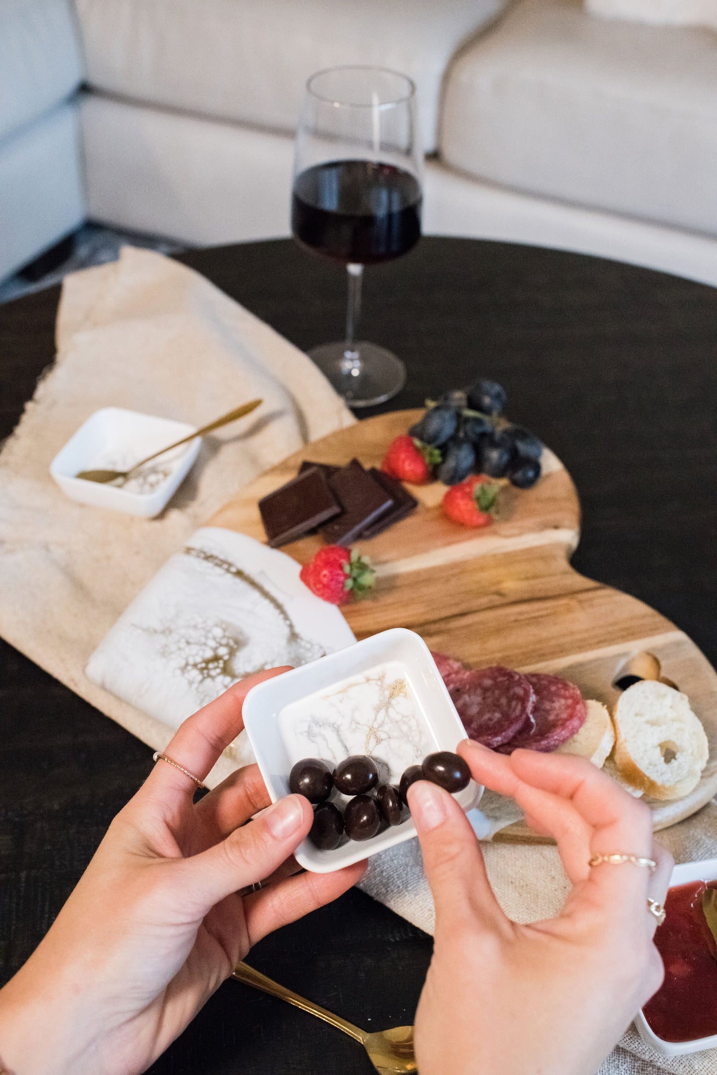 heart board for valentines day accented with resin