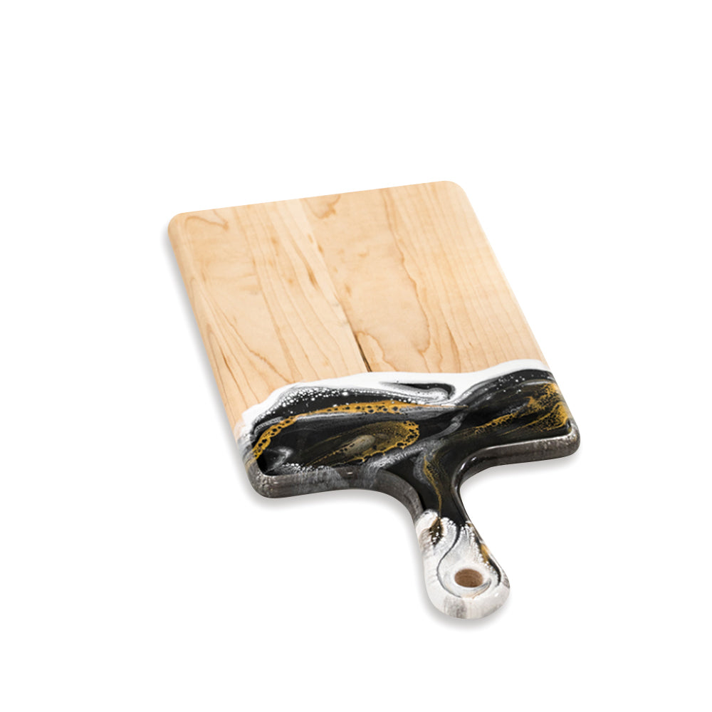 discountinued maple charcuterie board accented with resin