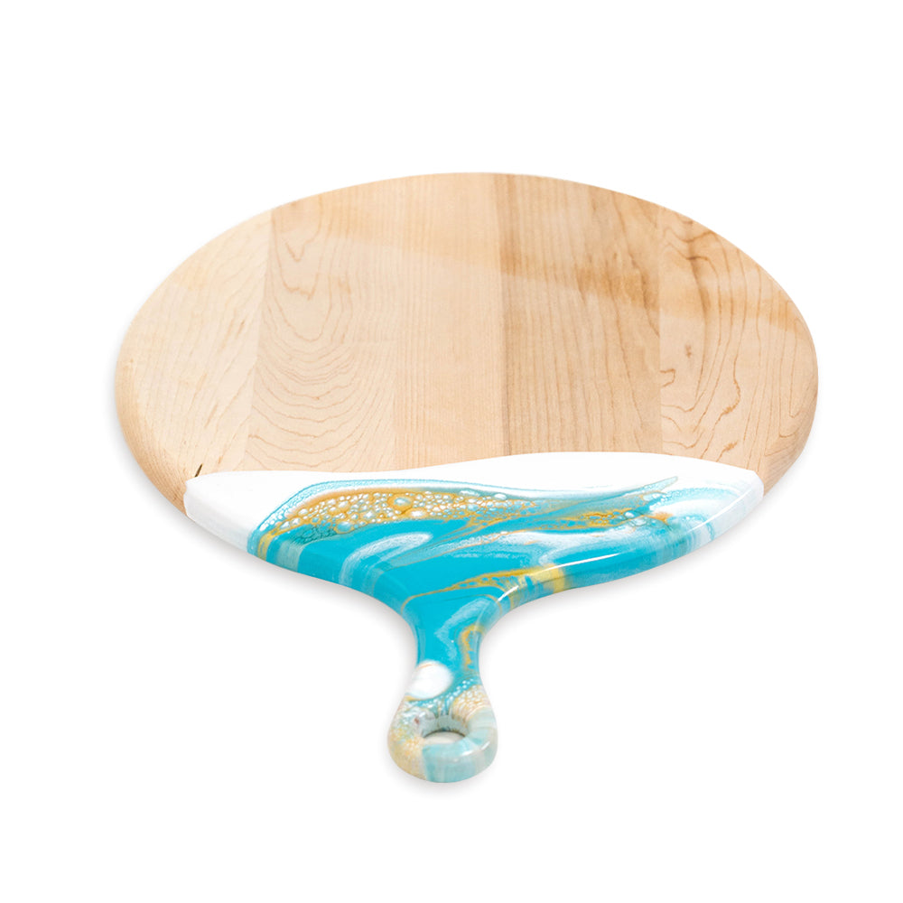 discountinued maple charcuterie board accented with resin