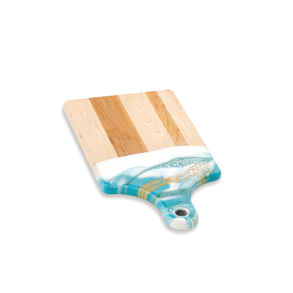 discountinued maple charcuterie board accented with resin