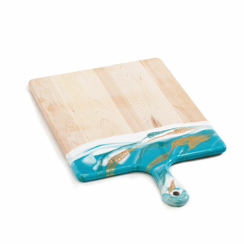 discountinued maple charcuterie board accented with resin