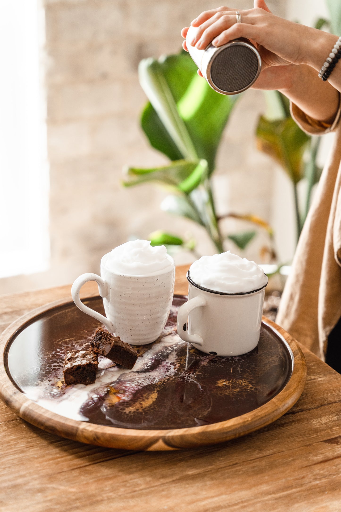 discontinued serving tray accented with resin