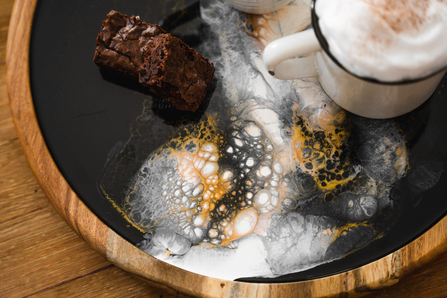 discontinued serving tray accented with resin