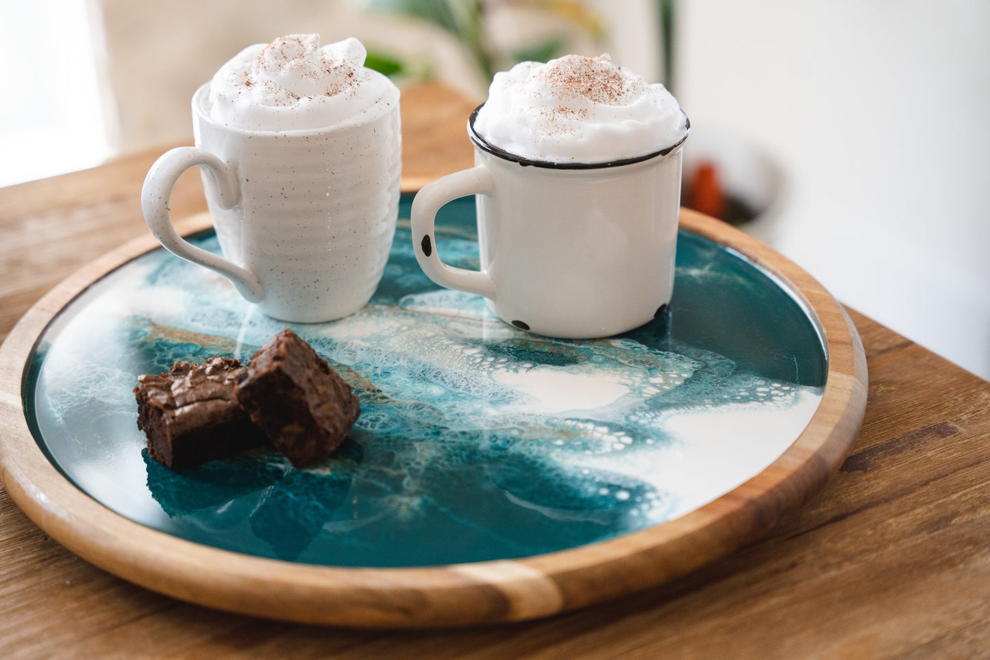 discontinued serving tray accented with resin
