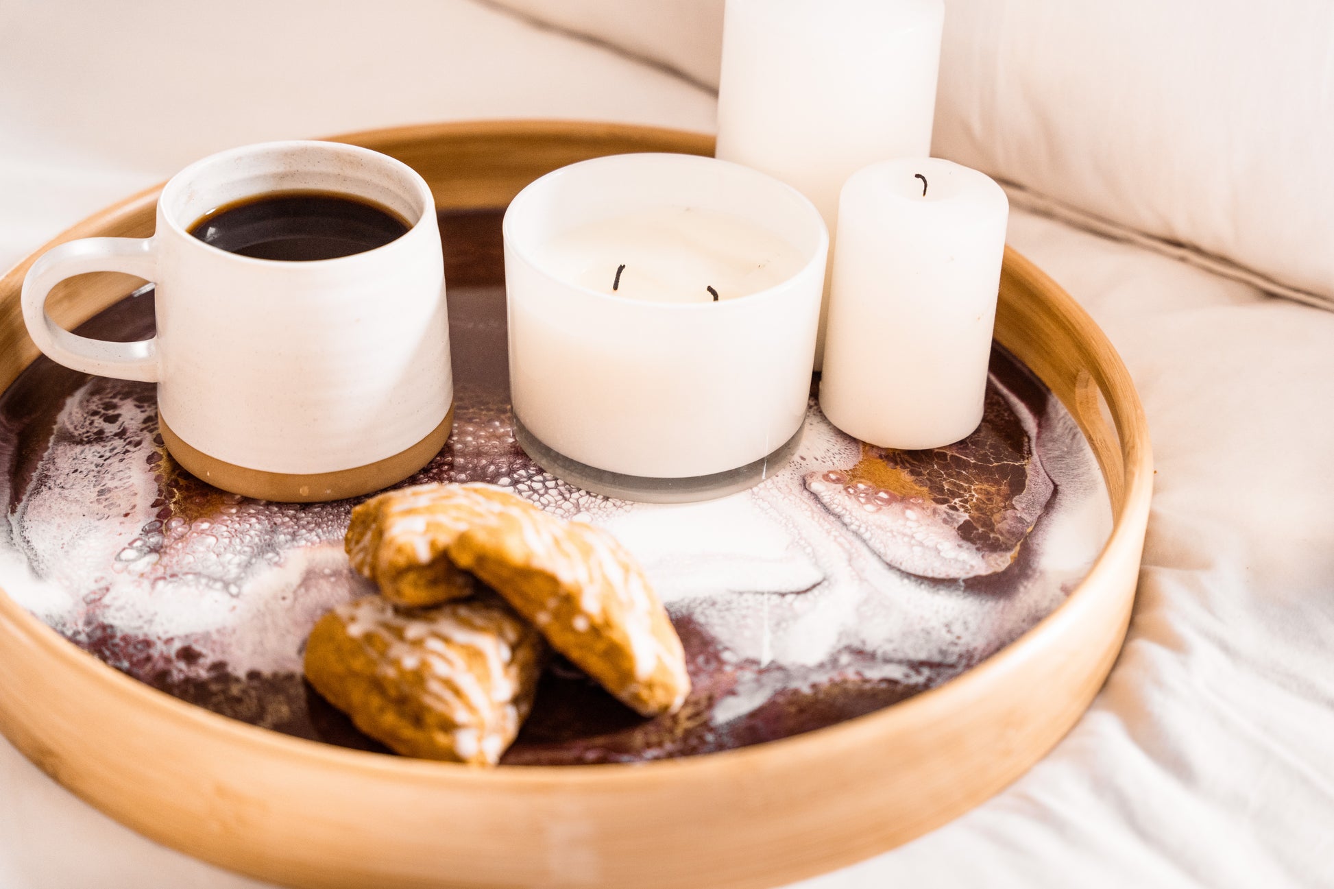 discontinued serving tray accented with resin