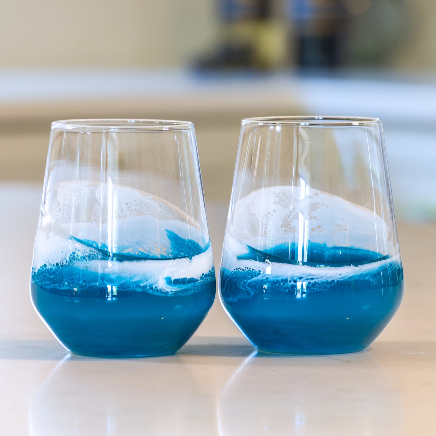 Resin Coated Wine Glasses (Set of 2)
