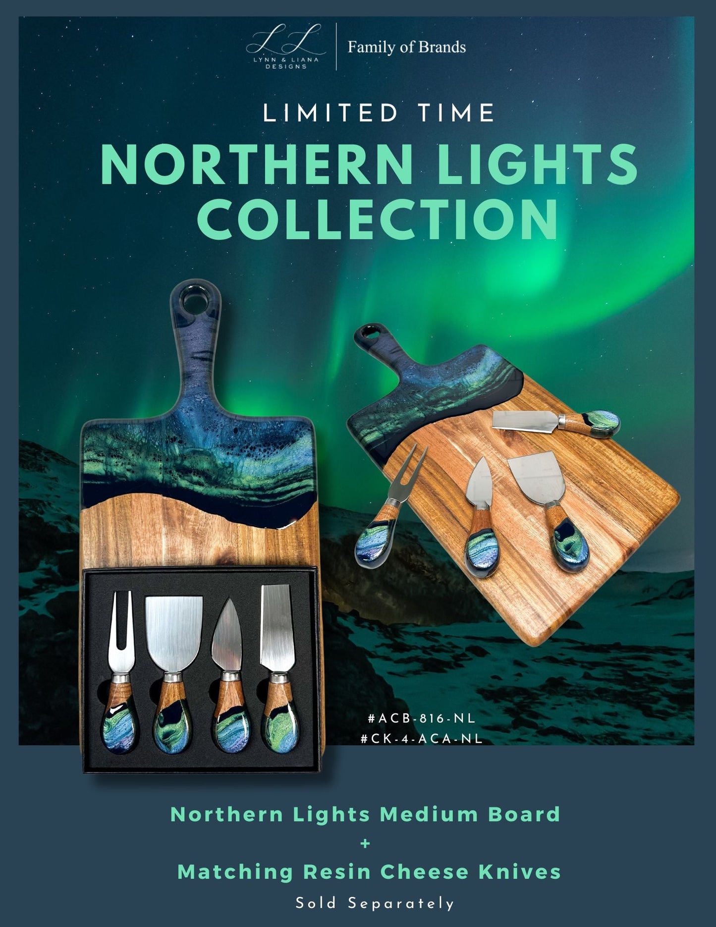 northern lights serving food set