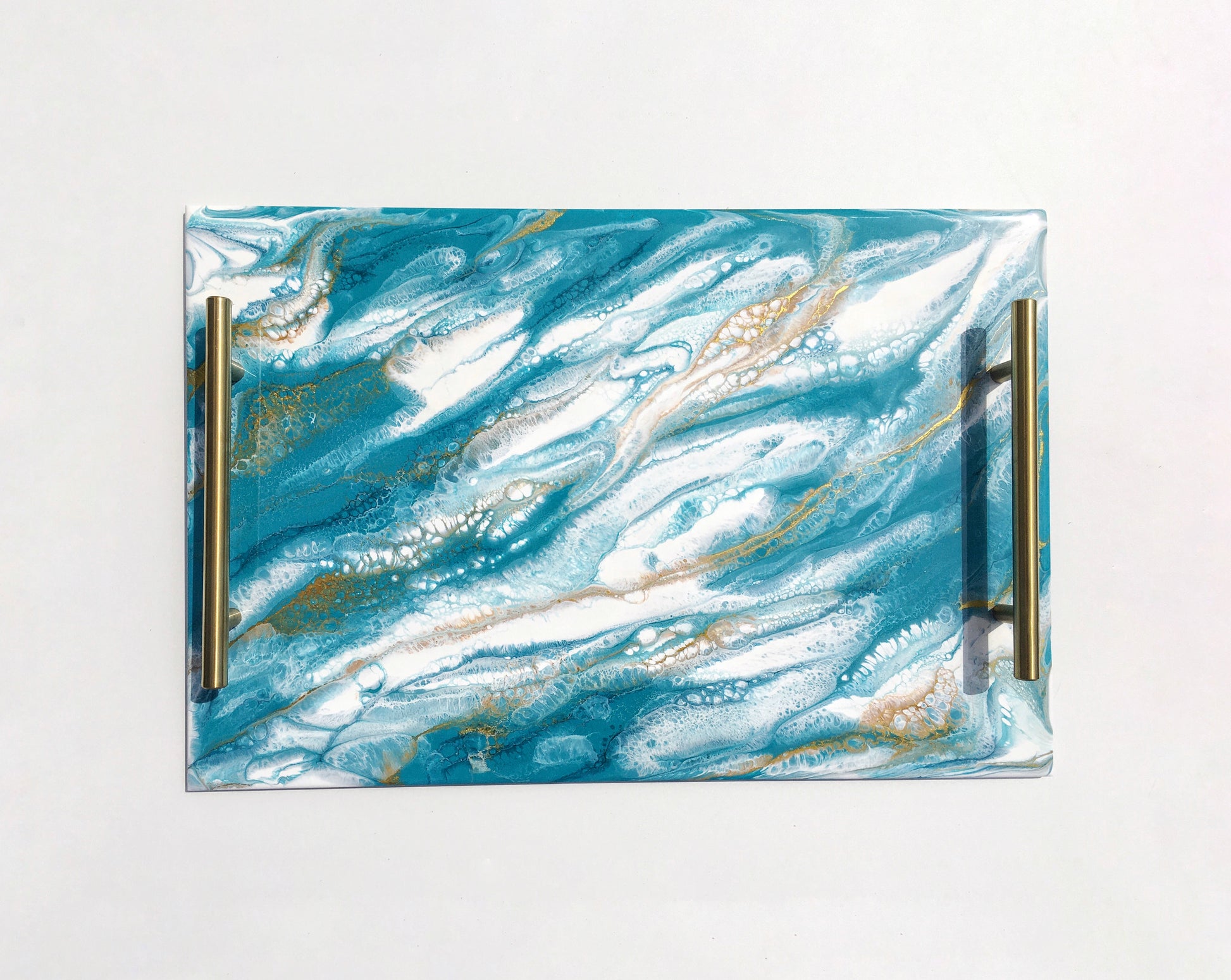 discontinued serving tray accented with resin
