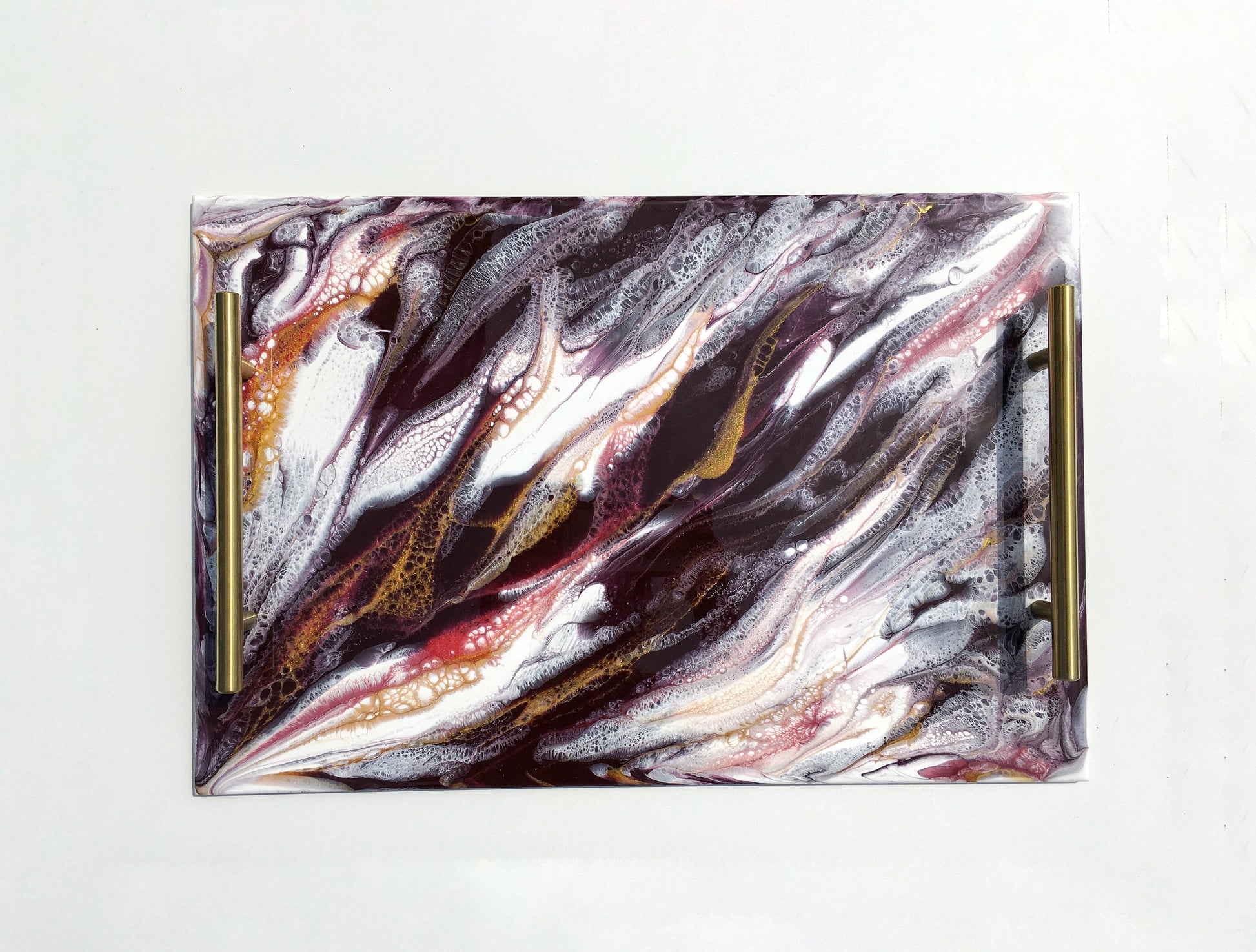 discontinued serving tray accented with resin