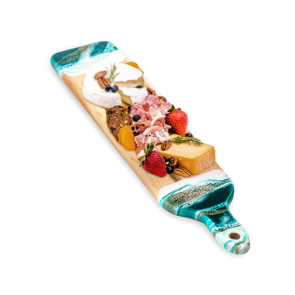 discountinued maple charcuterie board accented with resin
