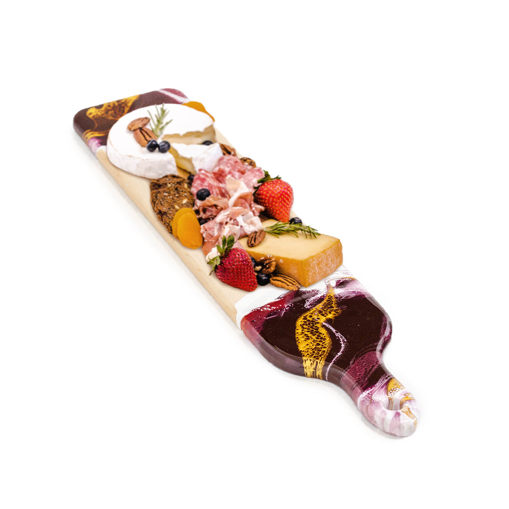 discountinued maple charcuterie board accented with resin