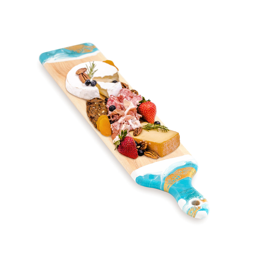 discountinued maple charcuterie board accented with resin