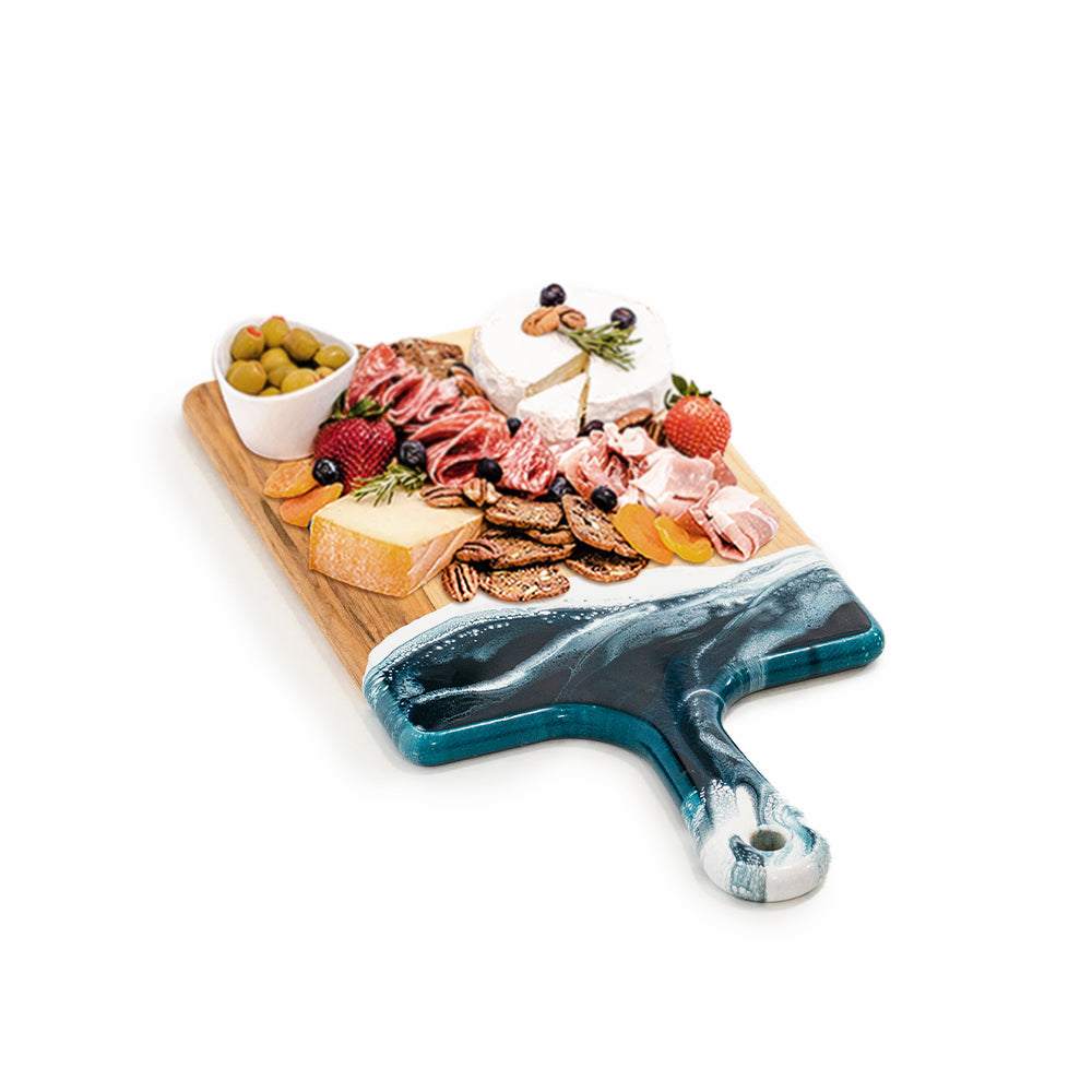 discountinued maple charcuterie board accented with resin
