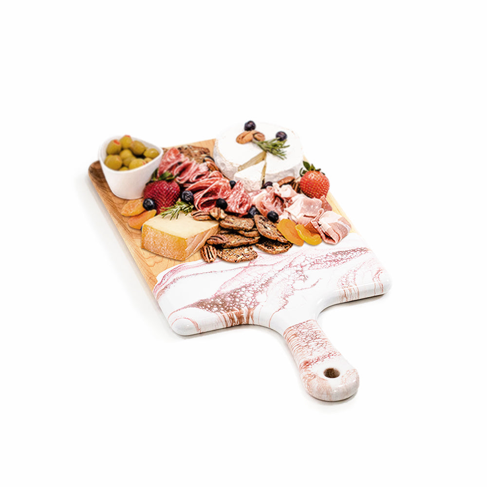 discountinued maple charcuterie board accented with resin