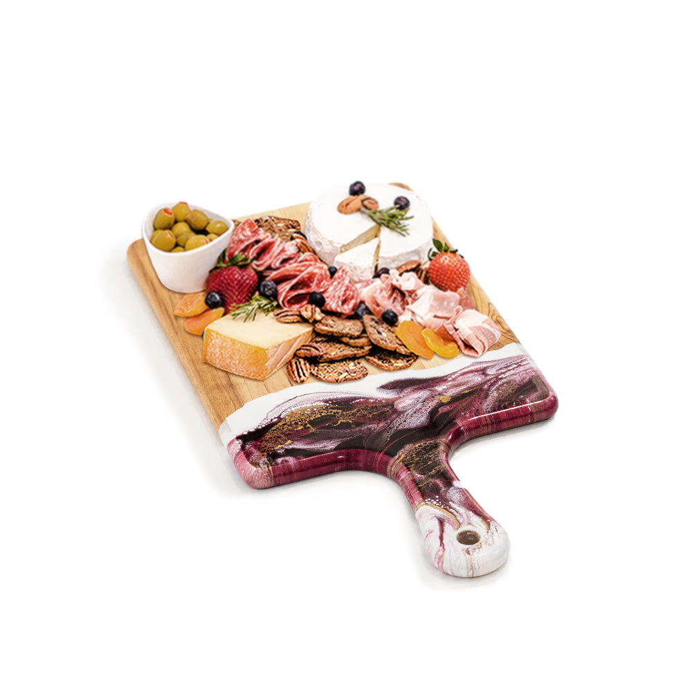 discountinued maple charcuterie board accented with resin