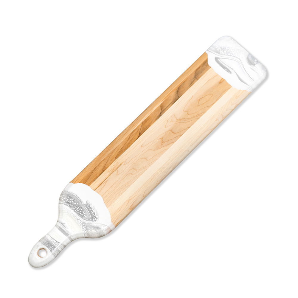 discountinued maple charcuterie board accented with resin