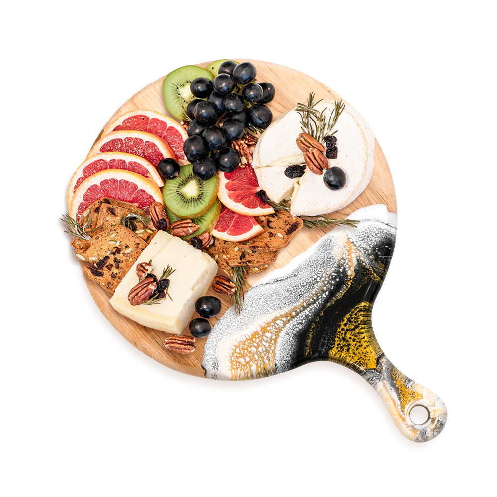 discountinued maple charcuterie board accented with resin