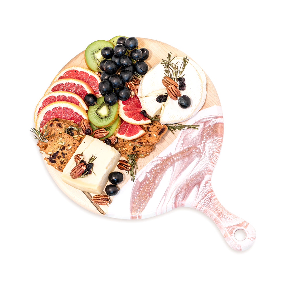 discountinued maple charcuterie board accented with resin