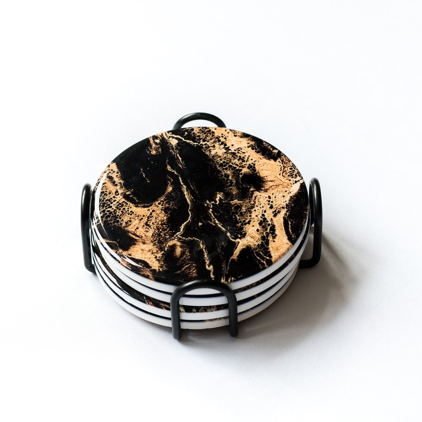 ceramic coaster accented with resin