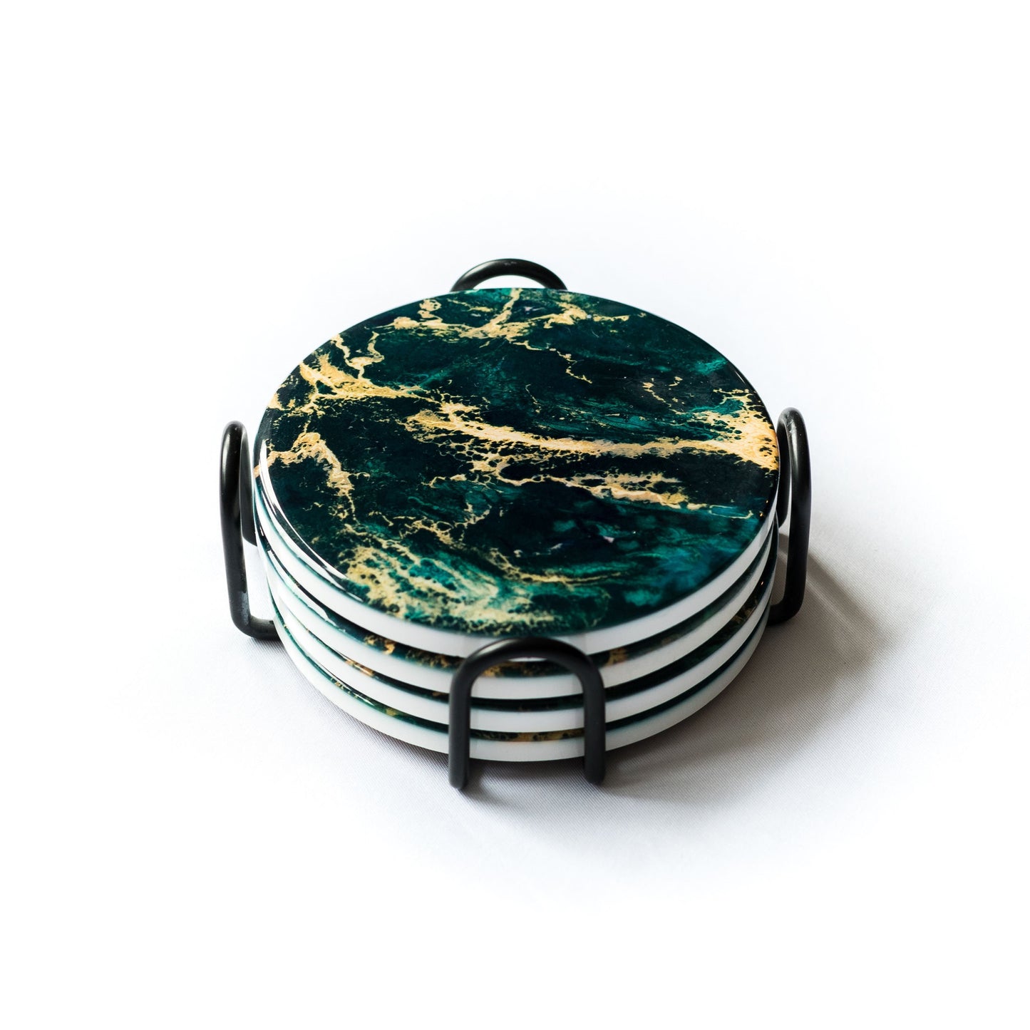 ceramic coaster accented with resin