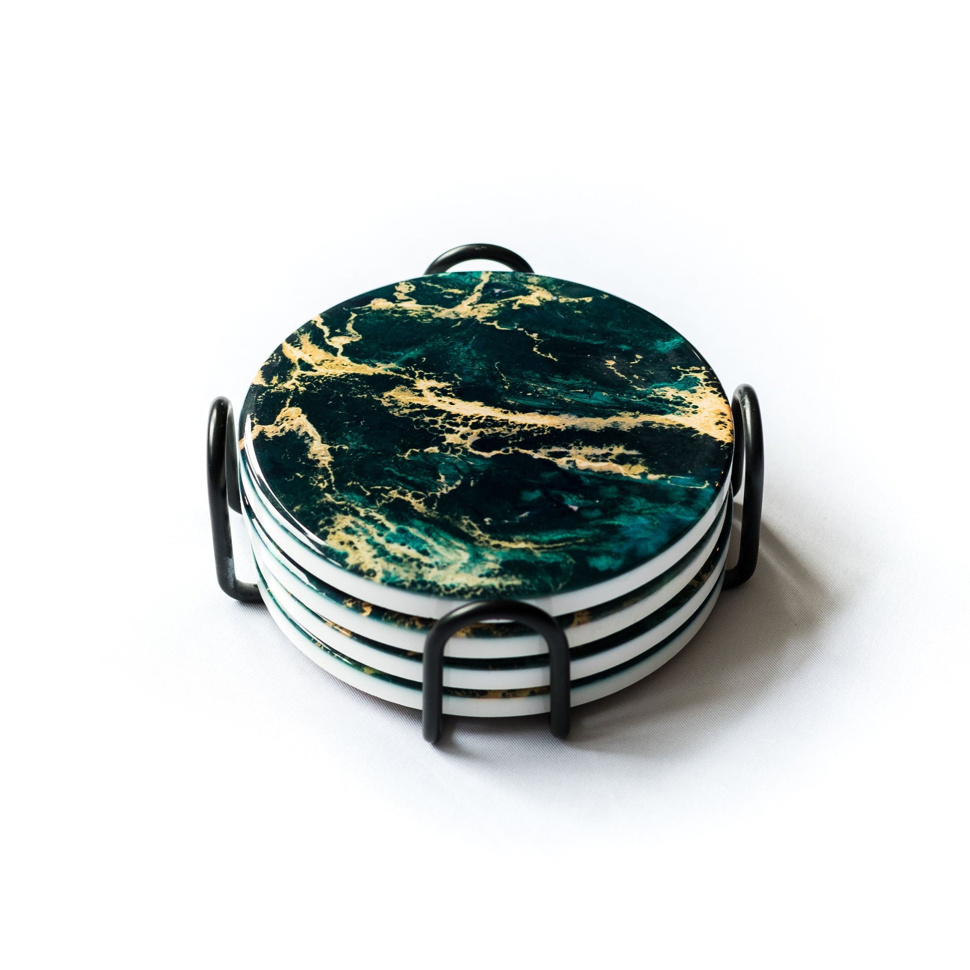 ceramic coaster accented with resin
